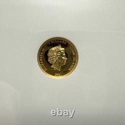 2021 Cook Is. State Animal Series 1/2 Gram. 9999 Gold $5Proof Coin PF70 UCAM