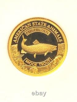 2021 Cook Island $5 Gold U. S. State Animal Series Mich Trout NGC PF70 Ultra Cam