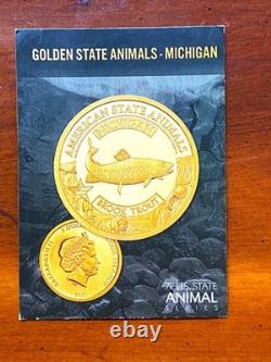 2021 Cook Island $5 Gold U. S. State Animal Series Mich Trout NGC PF70 Ultra Cam