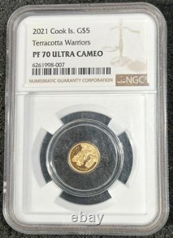 2021 Cook Islands $5 Terracotta Warriors 0.5g Gold Proof NGC PF70 UCAM