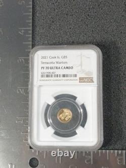 2021 Cook Islands $5 Terracotta Warriors 0.5g Gold Proof NGC PF70 UCAM