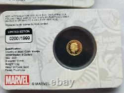 2021 Cook Islands Marvel Comics Captain America 80th 0.5g #200