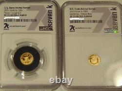 2021 GOLD COOK ISLANDS $5 TEXAS LONGHORN 1/2 GRAM COIN NGC PF 70 +CA Grizzly (2)