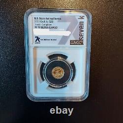 2021 GOLD COOK ISLANDS $5 TEXAS LONGHORN 1/2 GRAM Gold Coin NGC PF 70