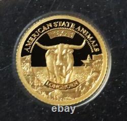 2021 Gold Cook Islands $5 Texas Longhorn 1/2 Gram Coin Ngc Pf 70 Uc