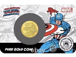 2021 Marvel Captain America 1/2 Gram Gold Coin 1 Of 1999