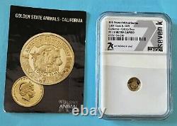 2021 PF70 Ultra Cameo Gold Coin (7K Metals) State Animal CALIFORNIA GRIZZLY. 5gr