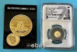 2021 PF70 Ultra Cameo Gold Coin (7K Metals) State Animal TEXAS LONGHORN 0.5 Gr
