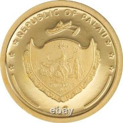 2021 Palau Four Leaf Clover 1 Gram. 9999 Gold $1 Coin Embedded Clover JJ881
