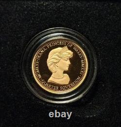 2021 Princess Diana 2 Gram 22k Gold Proof Quarter Sovereign Ascension Island