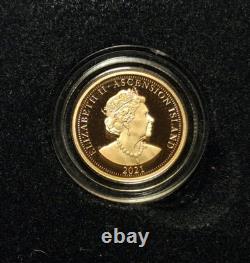 2021 Princess Diana 2 Gram 22k Gold Proof Quarter Sovereign Ascension Island