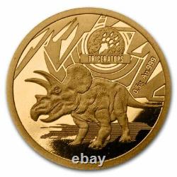 2021 Solomon Islands 1/2 Gram Gold Age of Dinosaurs Triceratops SKU#234333