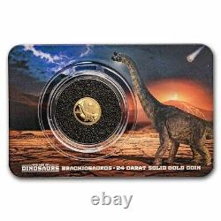 2021 Solomon Islands 1/2 Gram Gold Age of DinosaursBrachiosaurus SKU#234320