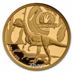2021 Solomon Islands 1/2 Gram Gold Age of DinosaursDilophosaurus SKU#234326