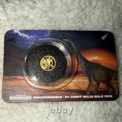 2021 Solomon Islands Age of the Dinosaurs 24K gold proof coin Of Ankylosaurus