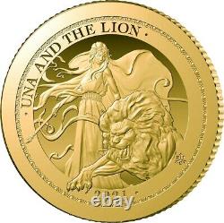 2021 St. Helena 2 Pounds Una & Lion 0.5 gram. 999 Gold Proof Coin NGC PF 70