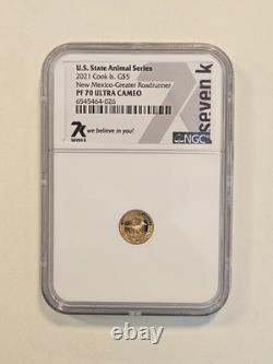 2021 U. S. State Animal Series New Mexico Roadrunner NGC PF70 1/2 Gram