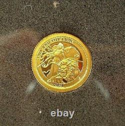 2021 Una And The Lion 2 Pounds 1/2 Gram Pure Gold Proof Coin St. Helena