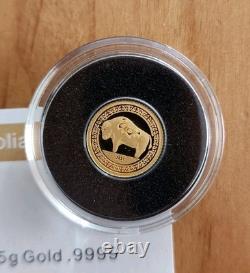 2021 Year of the Ox 1000 Togrog 0.5 Gram 9999 Gold Coin Mongolia