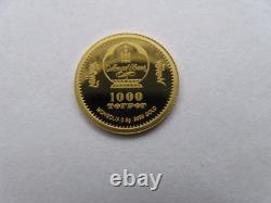 2021 Year of the Ox 1000 Togrog 0.5 Gram 9999 Gold Coin Mongolia