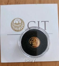 2021 Year of the Ox 1000 Togrog 0.5 Gram 9999 Gold Coin Mongolia