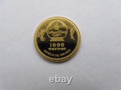 2021 Year of the Ox 1000 Togrog 0.5 Gram 9999 Gold Coin Mongolia