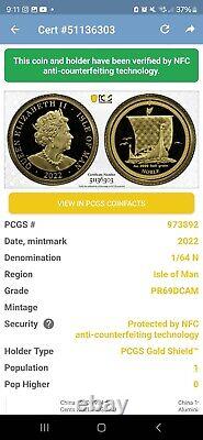 2022 1/2 Gram Isle of Man Gold Noble Coin Viking Longship PR69DCAM