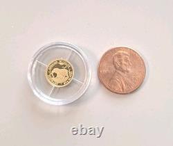 2022 1/2 gram Gold. 9999 pure Somali Elephant 20 Shillings Somalian Africa coin