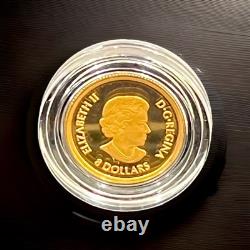 2022? 1.58g Canada Earth? Dragon PP Proof Gold Coin. 9999 Fine? (withBox & CoA)New