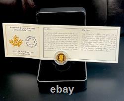 2022? 1.58g Canada Earth? Dragon PP Proof Gold Coin. 9999 Fine? (withBox & CoA)New