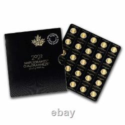 2022 25x 1 gram Gold Maple Leafs Maplegram25T (In Assay Sleeve) SKU#242360