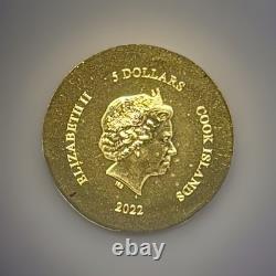 2022.5 Gram Gold Cook Islands Tortoise 0.9999 Fine $5 Dollars