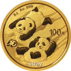 2022 8 Gram Chinese Gold Panda Coin (BU)