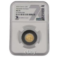 2022 Ancient Greece Alexander the Great ½ Gram Pure Gold Coin NGC MS70