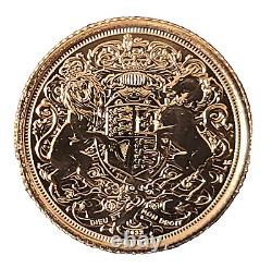 2022 British Memorial Half Gold Sovereign King Charles III Gem Bu