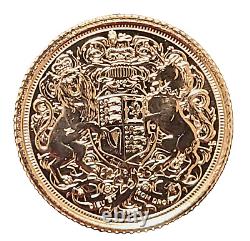 2022 British Memorial Half Gold Sovereign King Charles III Gem Bu