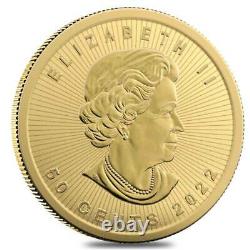 2022 CANADA 50c MAPLEGRAM One Fine Gram Gold Maple Leaf Coin in Certified Card