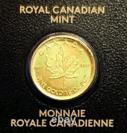 2022 Canada 1 Gram. 9999 Gold 50c Maple Leaf Coin Sealed