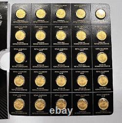 2022 Canada 1 Gram. 9999 Gold Maple Leaf Sheet of 25 Coins Total
