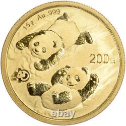 2022 China Gold Panda 15 g 200 Yuan BU in Mint Sealed Plastic