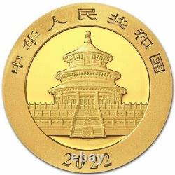 2022 Chinese 0.999 Gold Panda 30 Grams Coin ¥500 Yuan Brilliant Uncirculated BU