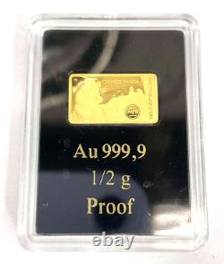 2022 Chinese Panda Solomon Islands $10 0.5 g (1/2 gram) Gold Coin MFB