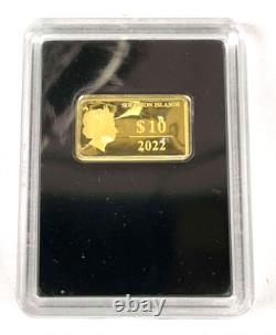 2022 Chinese Panda Solomon Islands $10 0.5 g (1/2 gram) Gold Coin MFB