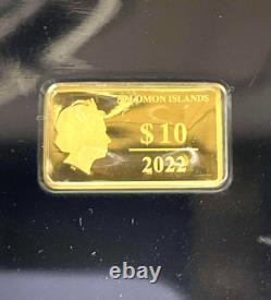 2022 Chinese Panda Solomon Islands $10 0.5 g (1/2 gram) Gold Coin MFB