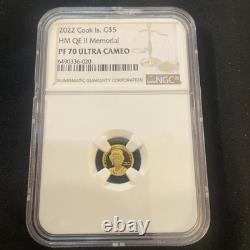 2022 Cook Island $5.5g Gold HM Queen Elizabeth Memorial NGC PF 70