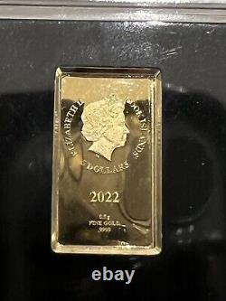 2022 Cook Islands $5 Harry Potter Hermione Granger 0.5 g 1/2 Gram Gold Bar Coin