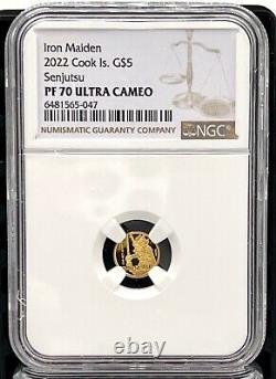 2022 Cook Islands $5 Iron Maiden Senjutsu 0.5g Gold Coin NGC PF 70 UCAM