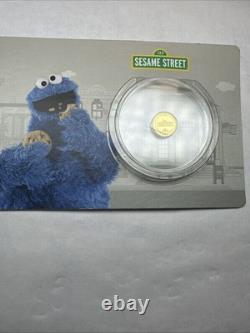 2022 Cookie Monster Samoa 0.5 Gram Gold Proof Coin 0.9999 Fine $50 Tala
