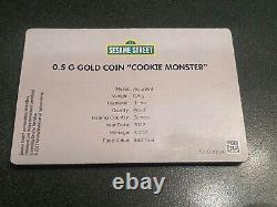 2022 Cookie Monster Samoa 1/2 0.5 Gram Gold Proof Coin