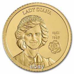 2022 Djibouti 1/2 Gram Gold Lady Diana SKU#243507